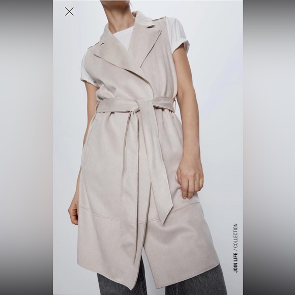 Zara sleeveless suede coat NWOT- open to offers!! - Picture 3 of 4